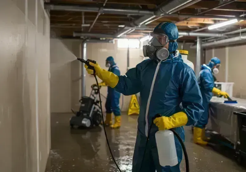 Basement Sanitization and Antimicrobial Treatment process in Highland, IL